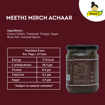 Maa's Meethi Hari Mirch Achaar - 100% Homemade